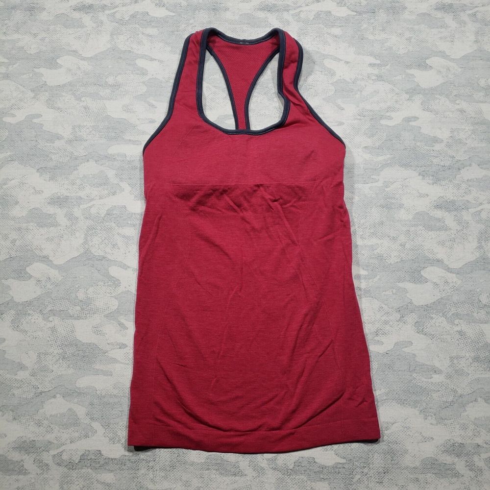Lululemon Top Womens 4 Red Maroon Sleeveless Racerback Built‎ In Sports Bra